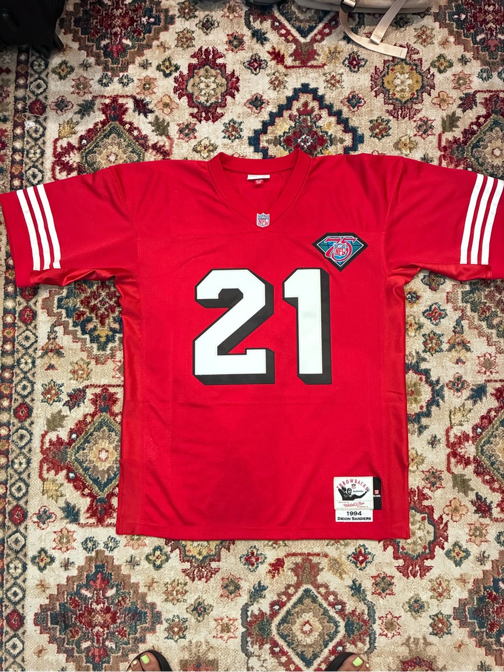 Mitchell & Ness Deion Sanders San Francisco 49ers 1994 Scarlet Authentic Jersey